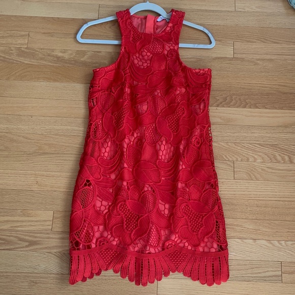Lovers and Friends Red Lace Dress - Picture 3 of 5